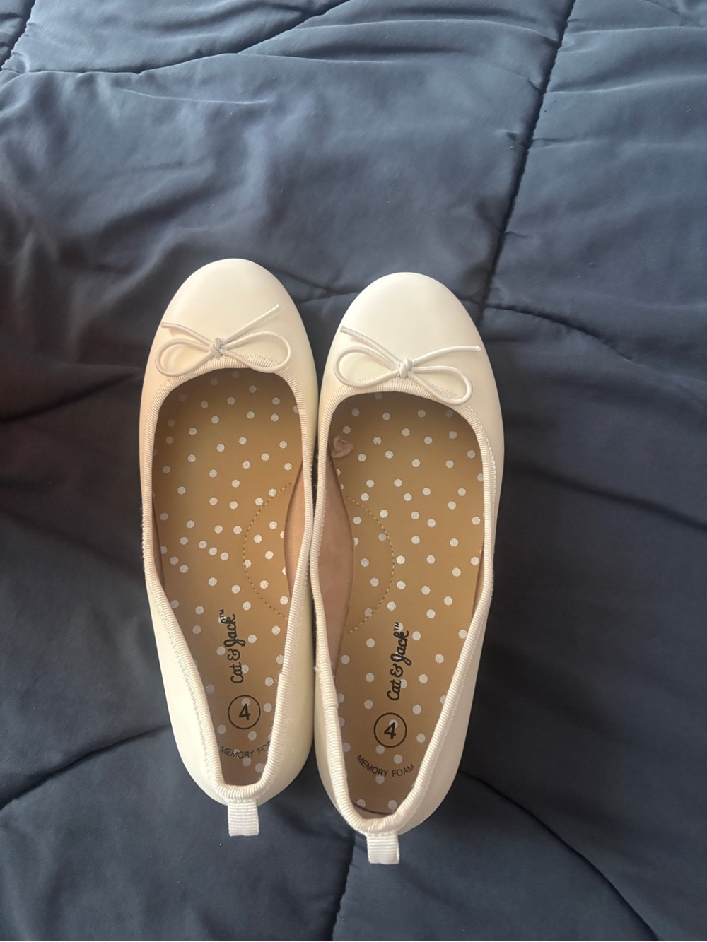 Cat & Jack Cream Ballet Flats with Bow